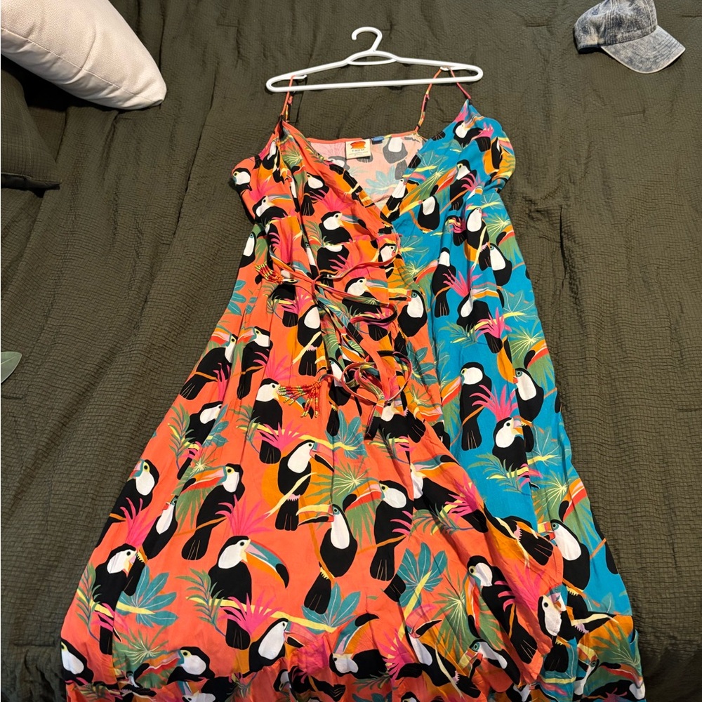 FARM Rio Tropical Toucan Dress with Pink and Black